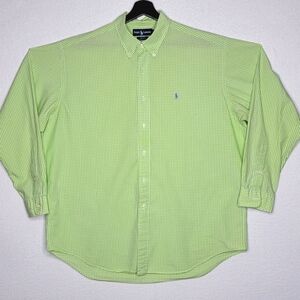 Polo by‎ Ralph Lauren Men's Green Checkered Shirt #841